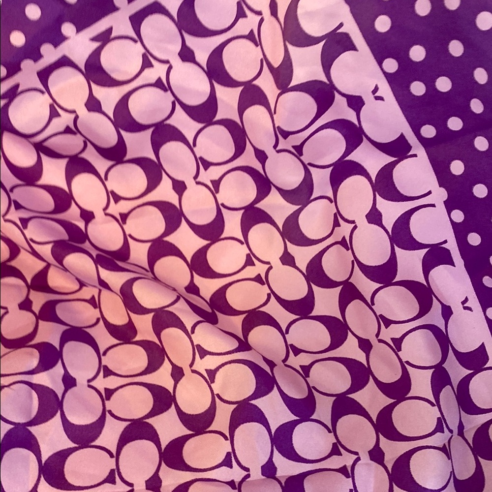 Coach Purple and Pink Ombré Silk Scarf - Picture 3 of 4